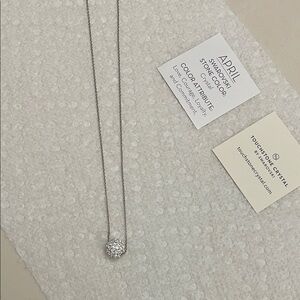 Touchstone Crystal Silver Necklace with Sparkling Pendant